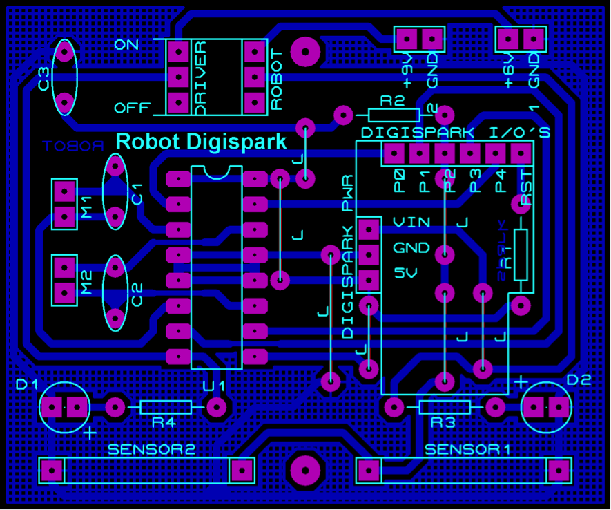Figura 4 – Lay-out do circuito impresso do Digibot.